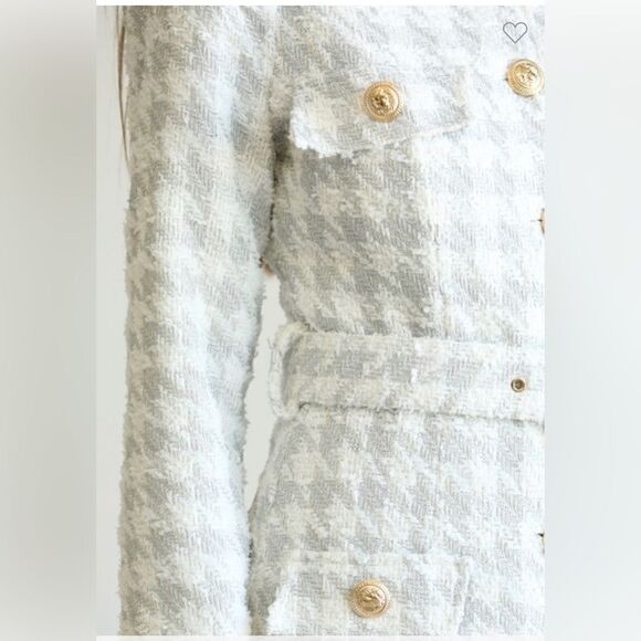 Elena White Silver Tweed Blazer Dress- New Arrival - Picture 2 of 5